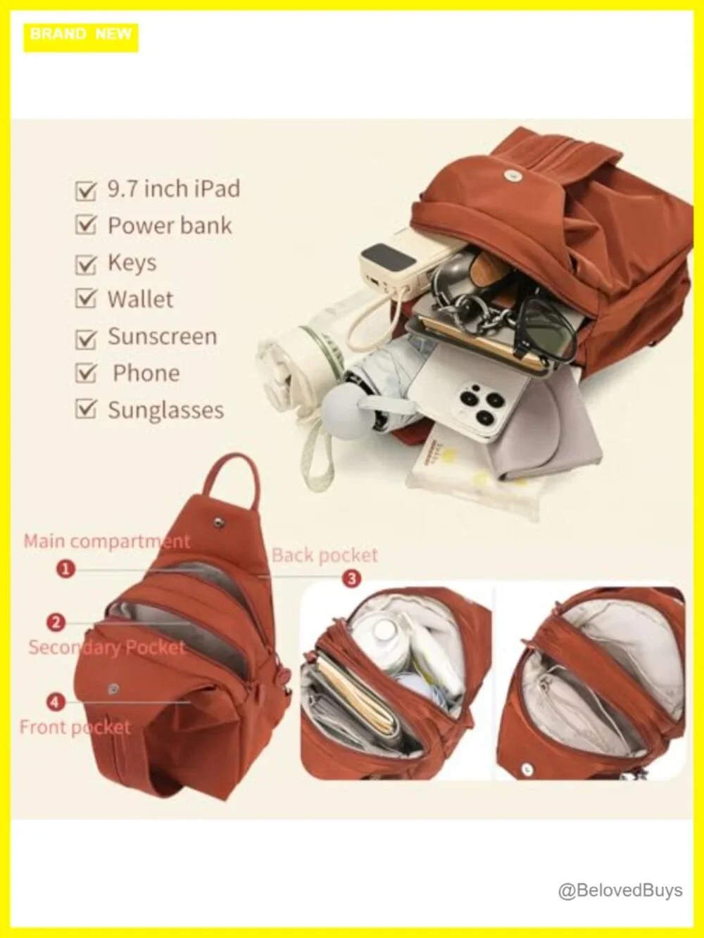 3-in-1 Anti Theft Convertible Tote Backpack Purse, Nylon Sling Bag for Travel